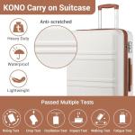 Kono Lightweight Hard Shell Carry-On Suitcase - Cream