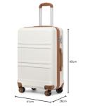 Kono Lightweight Hard Shell Carry-On Suitcase - Cream