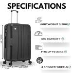 FLYMAX 24" Lightweight 4-Wheel Spinner Suitcase
