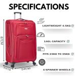 FLYMAX 32" Lightweight Expandable Red Suitcase