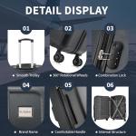 FLYMAX 24" Lightweight 4-Wheel Spinner Suitcase