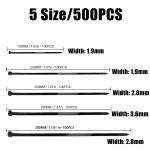500PCS Black Nylon Self-Locking Cable Ties