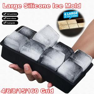 Silicone Jumbo Ice Cube Tray - 4/6/8/15/160 Grids