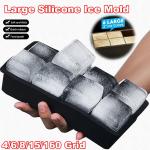 Silicone Jumbo Ice Cube Tray - 4/6/8/15/160 Grids