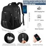 50L Water-Resistant Laptop Backpack with USB Port