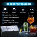Giant Silicone Ice Cube Tray with 6/8/15 Grids