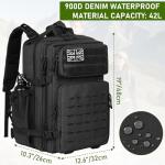 42L Tactical Travel Backpack with Laptop Compartment