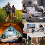 Rechargeable 10000mAh Camping Fan with LED Light