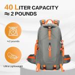 Ultra-Lightweight 40L Hiking Backpack with Rain Cover