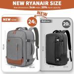 ZOMFELT 24L Water-Resistant Cabin Backpack Grey