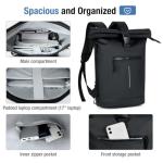 Waterproof 17-Inch Roll Top Laptop Backpack