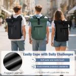 Waterproof 17-Inch Roll Top Laptop Backpack