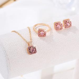 Elegant Jewelry Set: Necklace, Earrings & Ring