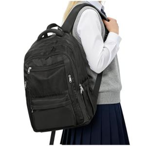 CADOLIM Black Casual Travel Backpack for School