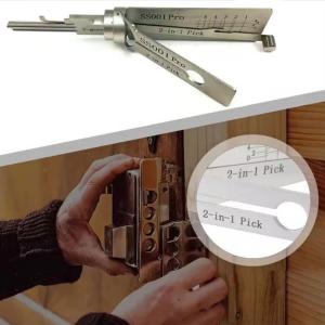 Portable 2-in-1 Stainless Steel Key Decoder Tool