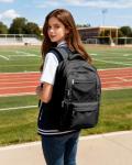 CADOLIM Black Casual Travel Backpack for School