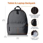 Grey Classic Casual School Backpack by Amazon Basics