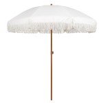 7ft Outdoor Patio Umbrella with Tassels - White