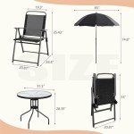 Vongrasig 6-Piece Folding Patio Dining Set with Umbrella