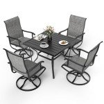 Pamapic 5-Piece Patio Dining Set with Swivel Chairs