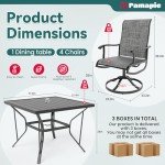 Pamapic 5-Piece Patio Dining Set with Swivel Chairs