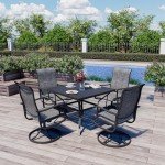Pamapic 5-Piece Patio Dining Set with Swivel Chairs