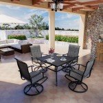 Pamapic 5-Piece Patio Dining Set with Swivel Chairs