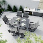 Pamapic 5-Piece Patio Dining Set with Swivel Chairs