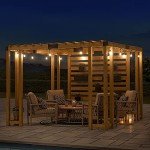 Sunjoy 10x10.5 ft. Cedar Pergola with Planters