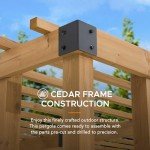Sunjoy 10x10.5 ft. Cedar Pergola with Planters