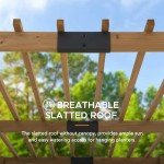 Sunjoy 10x10.5 ft. Cedar Pergola with Planters