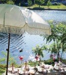 7ft Outdoor Patio Umbrella with Tassels - White