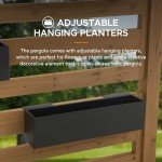 Sunjoy 10x10.5 ft. Cedar Pergola with Planters