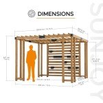 Sunjoy 10x10.5 ft. Cedar Pergola with Planters