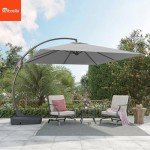 10x10 FT Charcoal Sunbrella Offset Patio Umbrella
