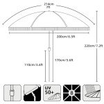7ft Outdoor Patio Umbrella with Tassels - White