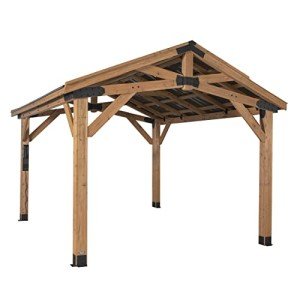 Norwood Cedar Wood Outdoor Gazebo with Steel Roof