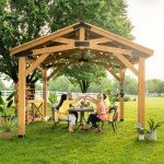 Norwood Cedar Wood Outdoor Gazebo with Steel Roof