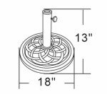 Bronze Umbrella Base - 18-Inch Cast Stone