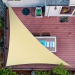 Beige Right Triangle Sun Shade Sail Canopy