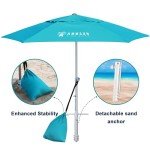 8ft Heavy Duty Beach Umbrella with Sand Anchor