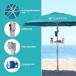 8ft Heavy Duty Beach Umbrella with Sand Anchor