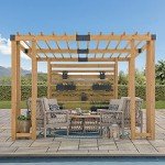 Sunjoy 10x10.5 ft. Cedar Pergola with Planters