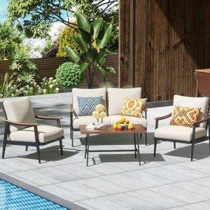 Modern 4-Piece Outdoor Patio Furniture Set