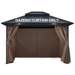 COWVIE 10' x 13' Patio Gazebo Curtain Set