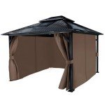 COWVIE 10' x 13' Patio Gazebo Curtain Set
