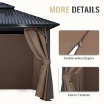 COWVIE 10' x 13' Patio Gazebo Curtain Set