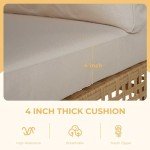 Beige 7-Piece Boho Wicker Patio Furniture Set