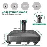Heavy Duty Patio Umbrella Base with Wheels
