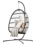 Hanging Egg Chair with Stand and Cushion
